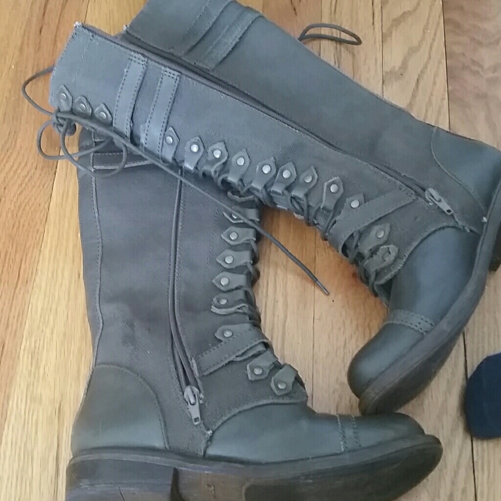 ZigiGirl Talia Army Lace up boots